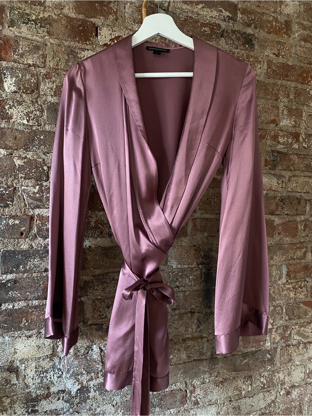 Kiki de Montparnasse silk robe in mauve pink Small